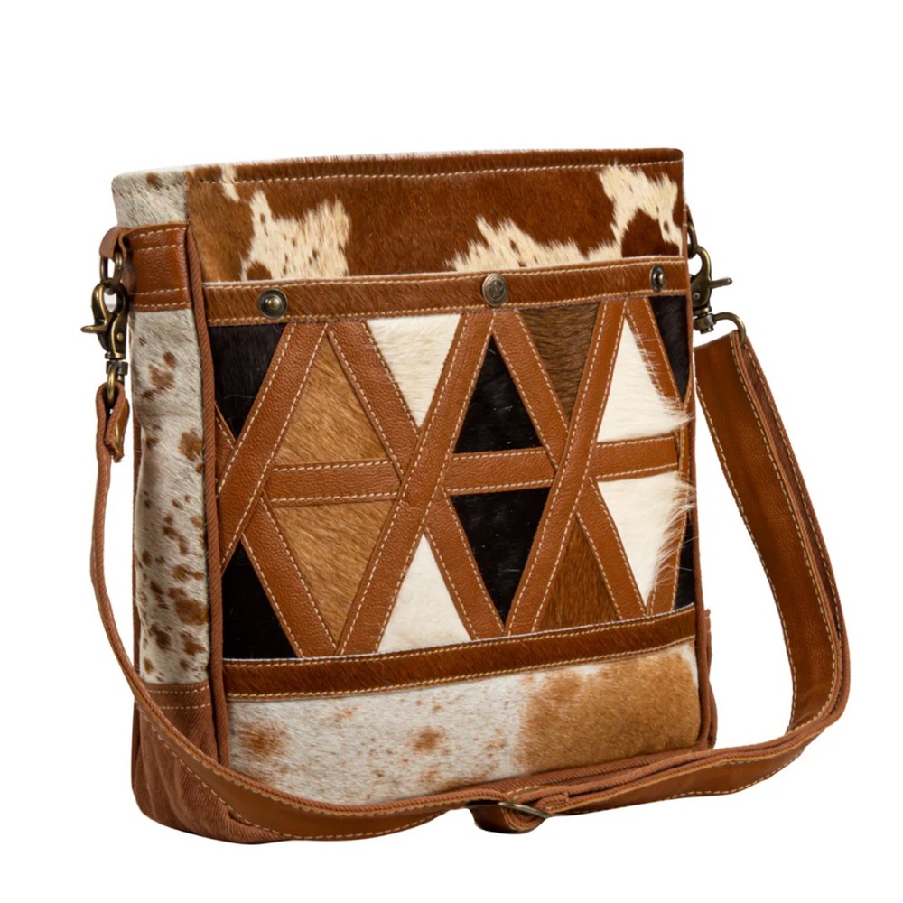Real Cowhide Western Bag / Purse with Leather Straps - Brand New with Tags
